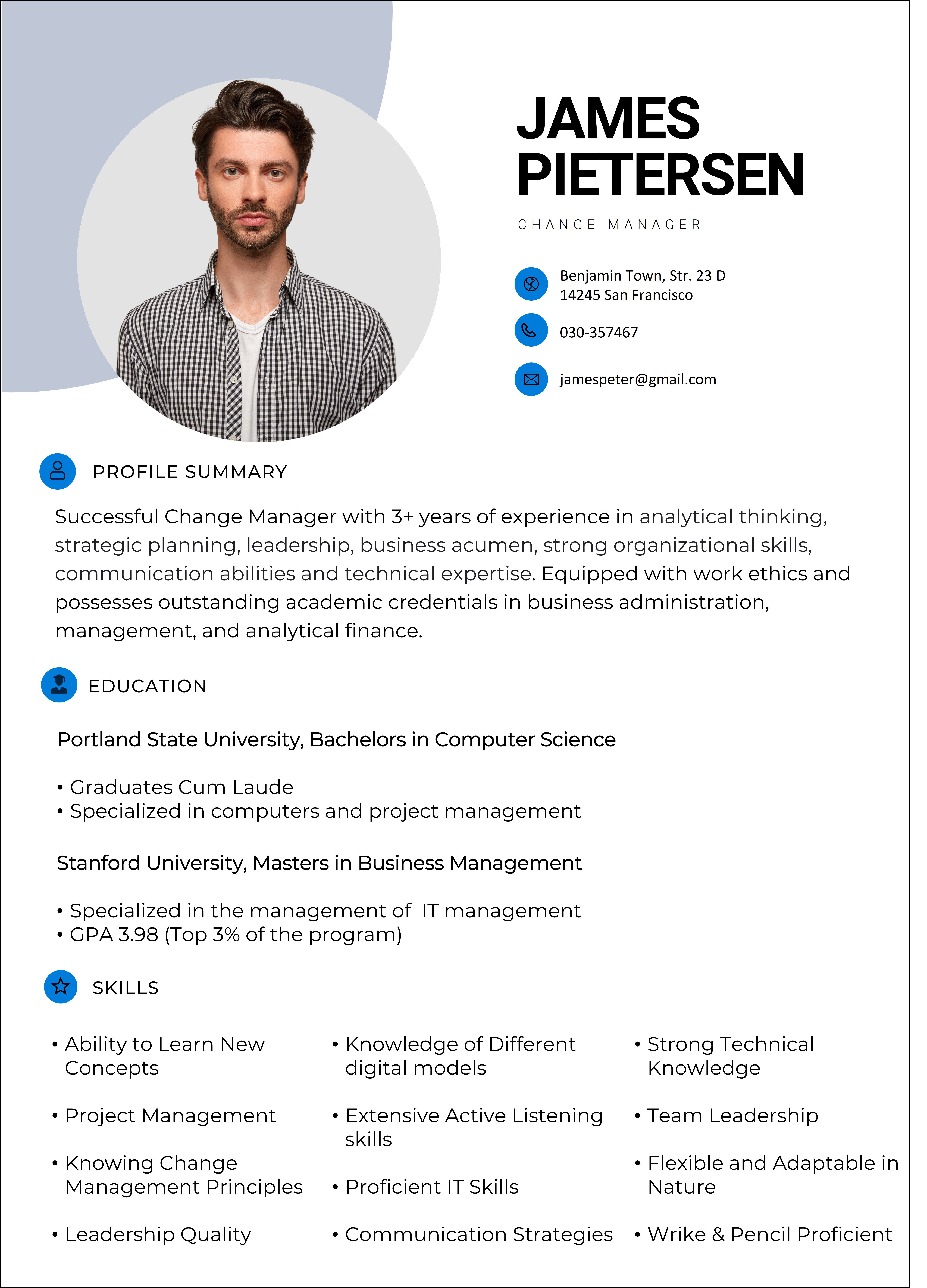 Change Manager Resume - Change Manager Resume - Invensis Learning